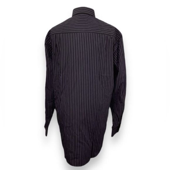 Calvin Klein Mens 16 34/35 Purple Dust Striped Regular Fit Long Sleeve Shirt - Picture 3 of 7